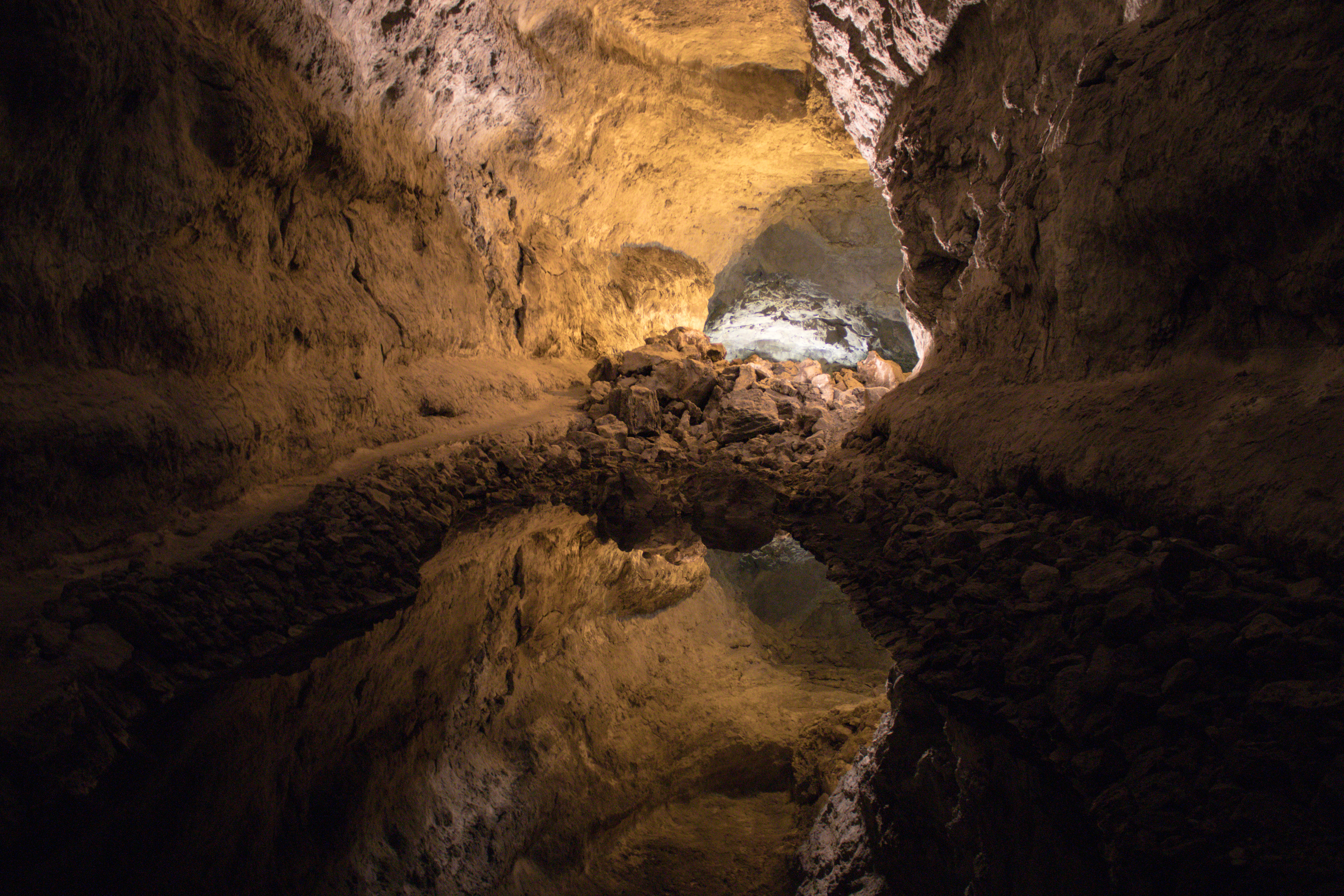An underground discovery in the cueva de los verdes, Lanzarote