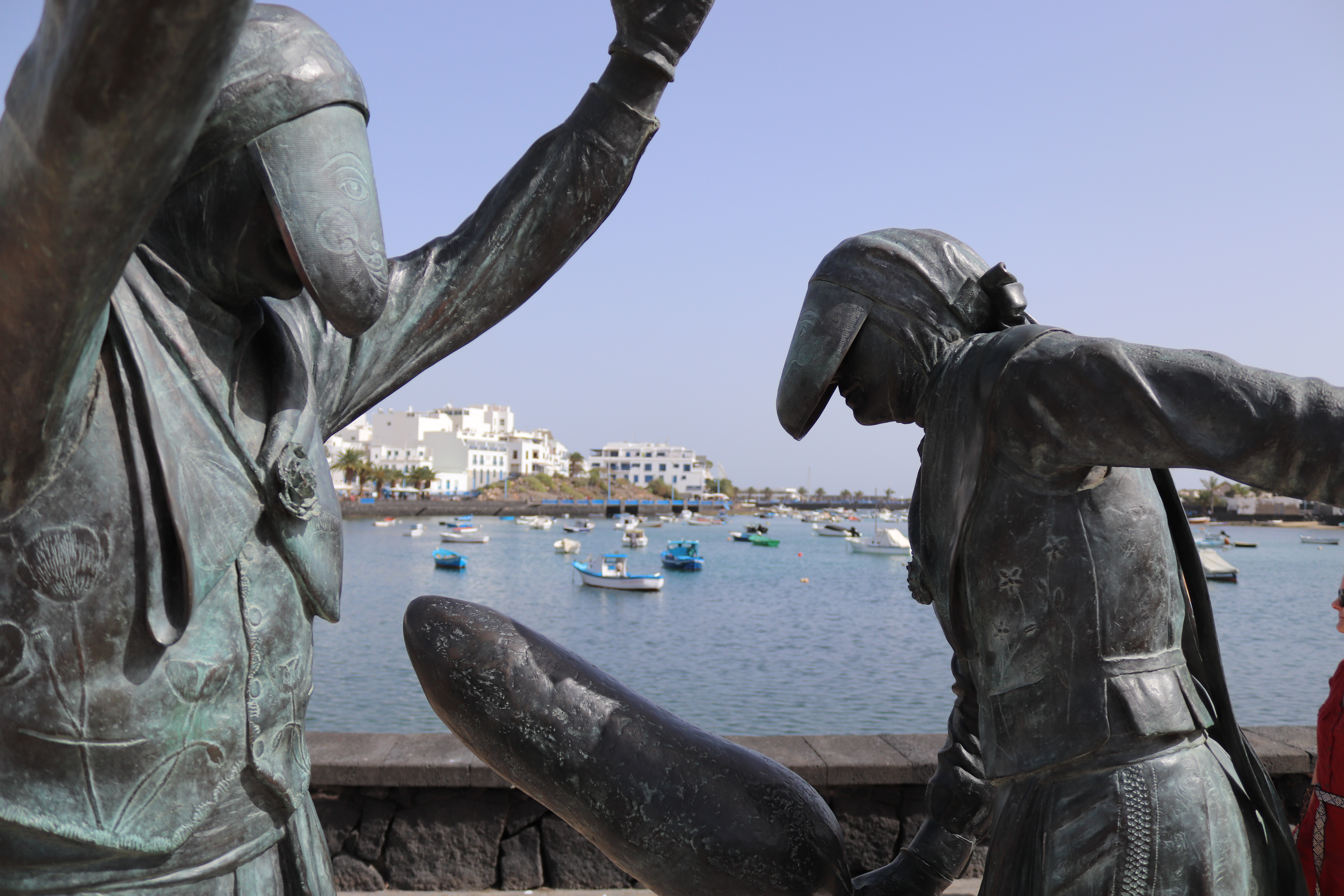 Statue in charco de san GinÃ©s in Arrecife
