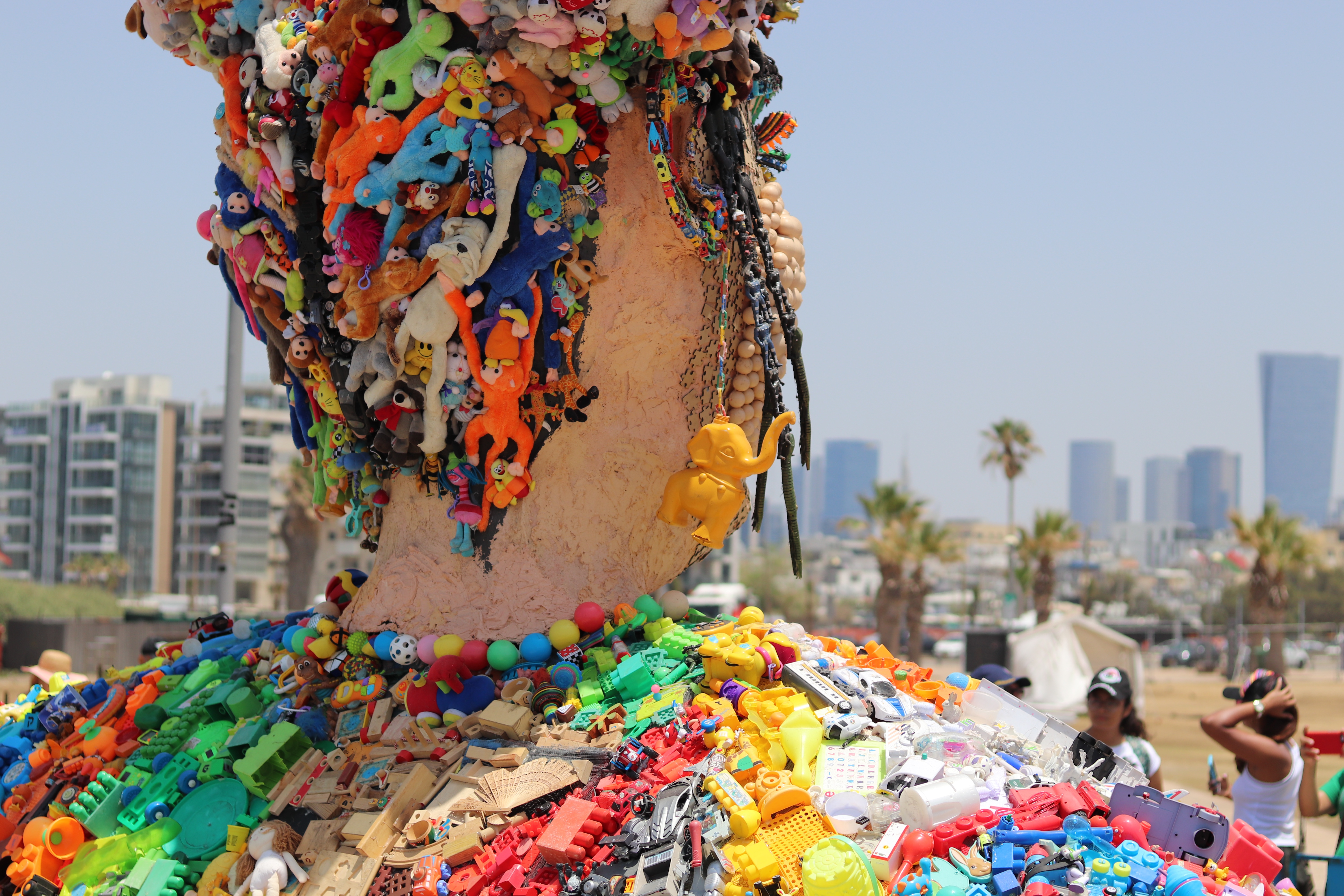Netta sculpture made out of toys