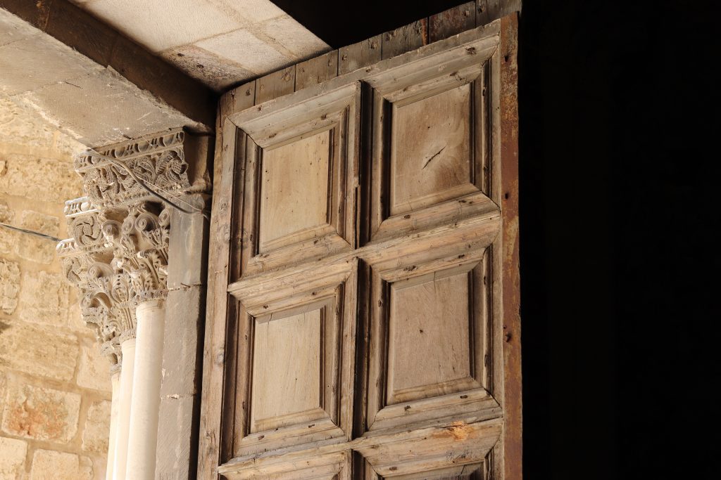 An open door at the church of the Holy Sepulchre, Jerusalem
