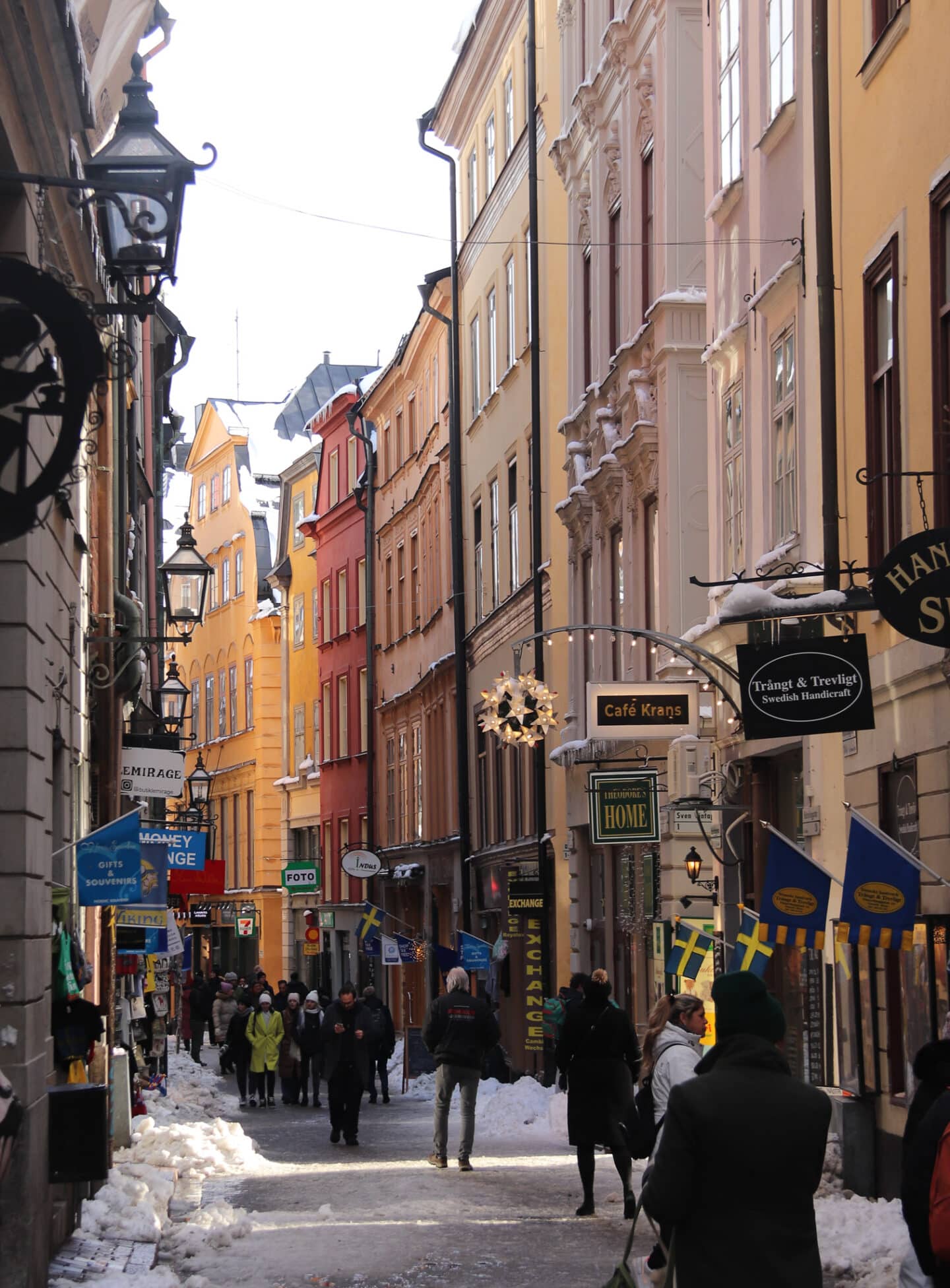 A view down the narrow cobbled streets inside the Gamla Stan - this is a must for any weekend in Stockholm, although it gets a little touristy at times. 